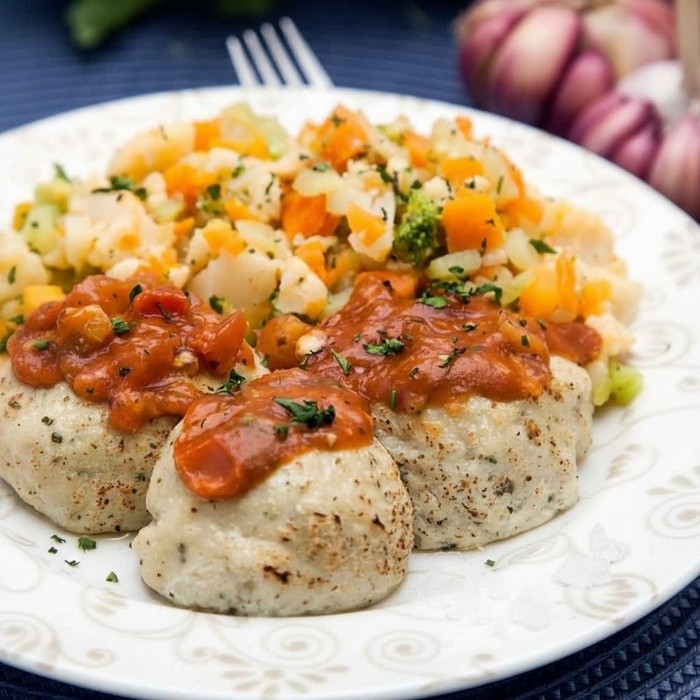 Almôndegas de Frango com Jardineira Low Carb