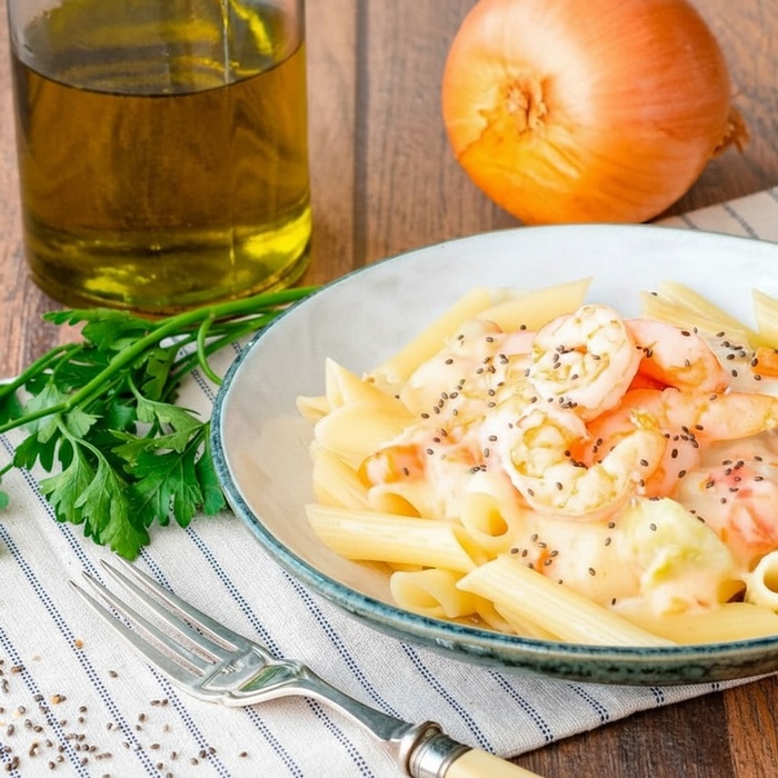 Penne ao Camarão Sem Glúten