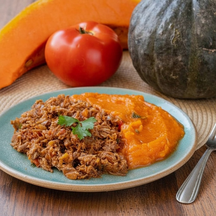 Carne Desfiada com Abóbora Cetogênico