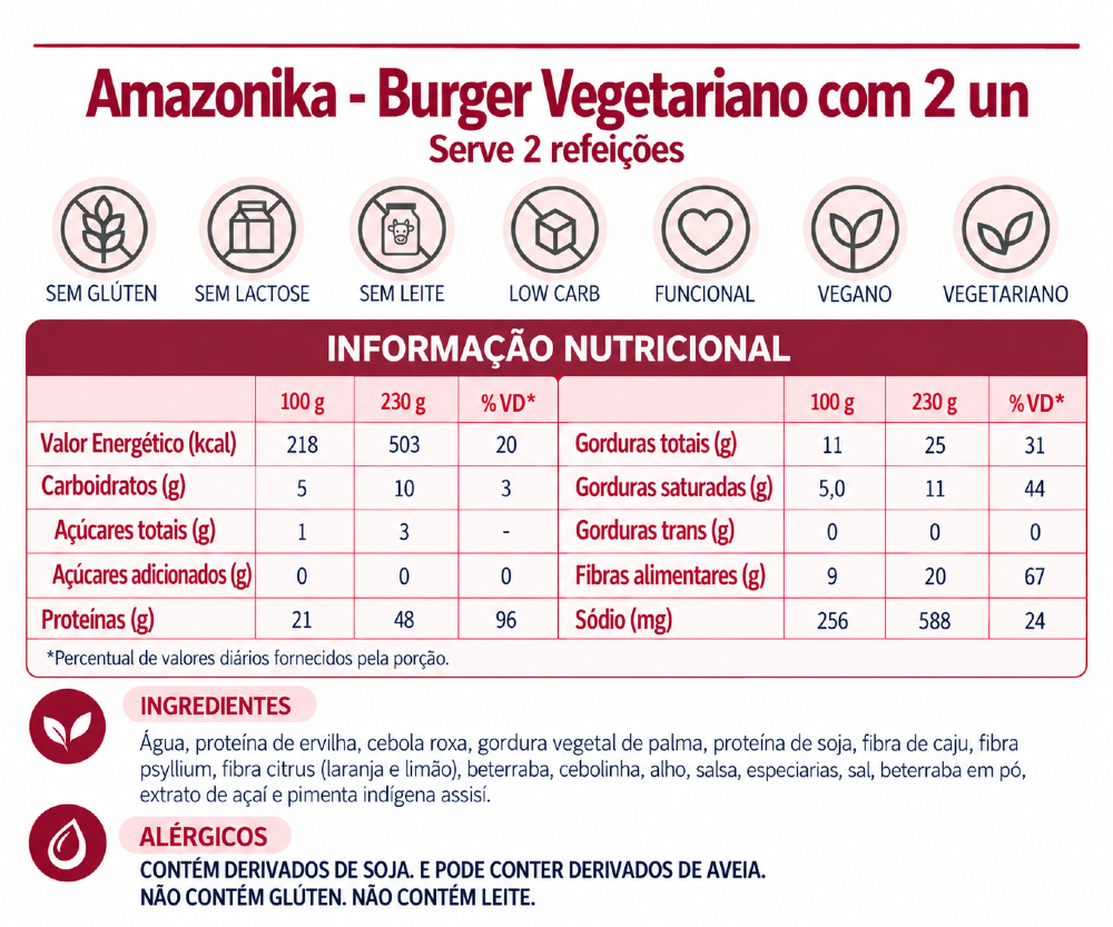 Amazonika - Burger Vegetariano com 2 un
